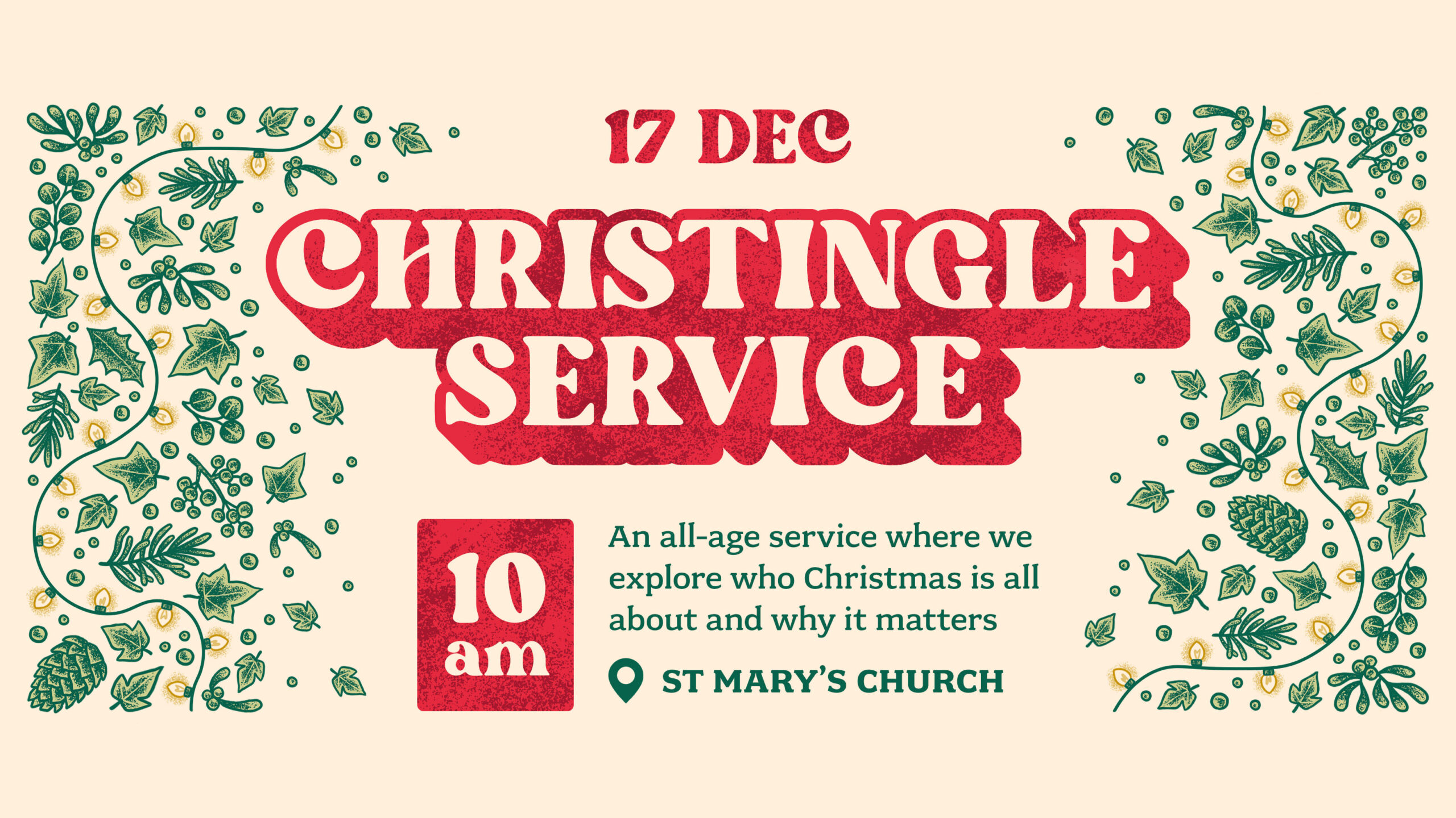 17 Dec, 10am
Christingle Service
An all-age service where we explore who Christmas is all about and why it matters
St Mary's Church